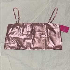 Buddy Love Metallic Pink Crop Top